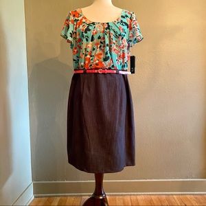 AGB denim and floral dress